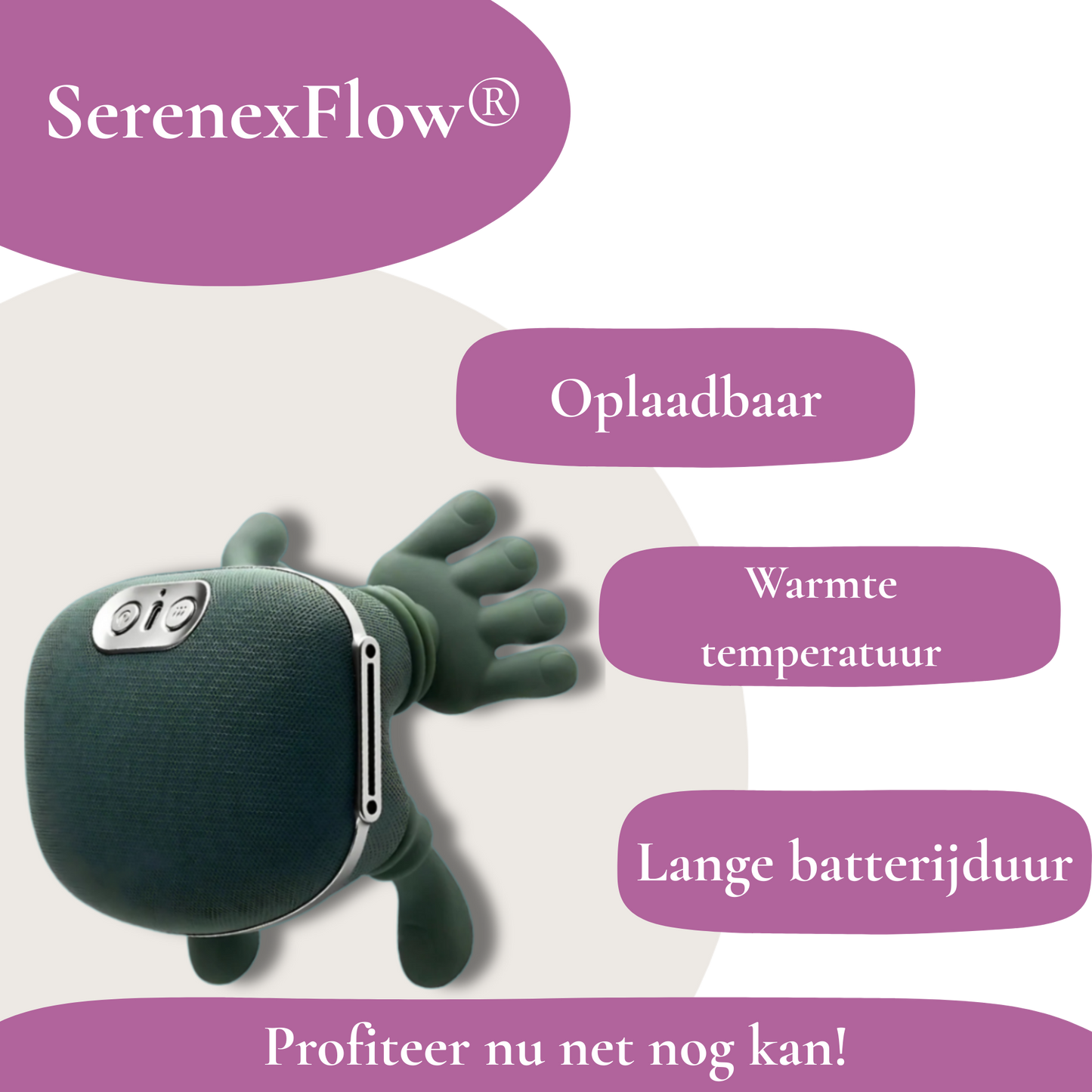 SerenexFlow®| Brengt je spieren binnen minuten tot rust.